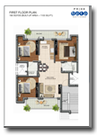 FIRST FLOOR PLAN 190 SQYDS (BUILT-UP AREA = 1103 SQ.FT.)