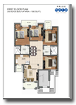 FIRST FLOOR PLAN 250 SQYDS (BUILT-UP AREA = 1382 SQ.FT.)
