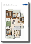 SECOND FLOOR PLAN 350 SQYDS (BUILT-UP AREA = 1803 SQ.FT.)